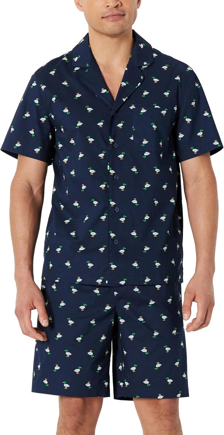 Detalle de Amazon Essentials Men's Short Sleeve Notch Collar Pajama Set