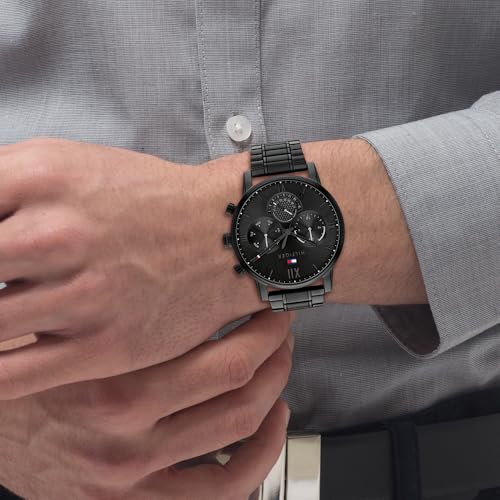 Thumbnail 4 de Tommy Hilfiger Multi Zifferblatt Quarz Uhr für Herren mit schwarzem Edelstahlarmband – 44 mm Gehäuse, 1791879