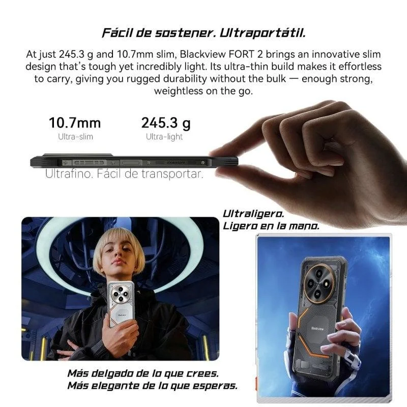 Detalle 2 de Blackview Fort 2 4G 8GB/256GB: resistencia, autonomía y conectividad para profesionales en movilidad