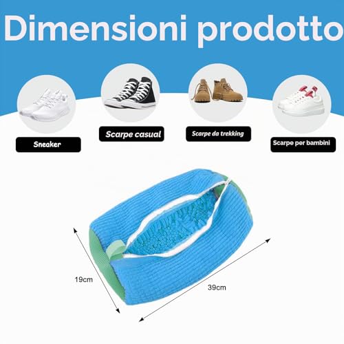 Detalle de YTUGIL Blu – Sacca lavaggio scarpe in lavatrice, 2 pezzi