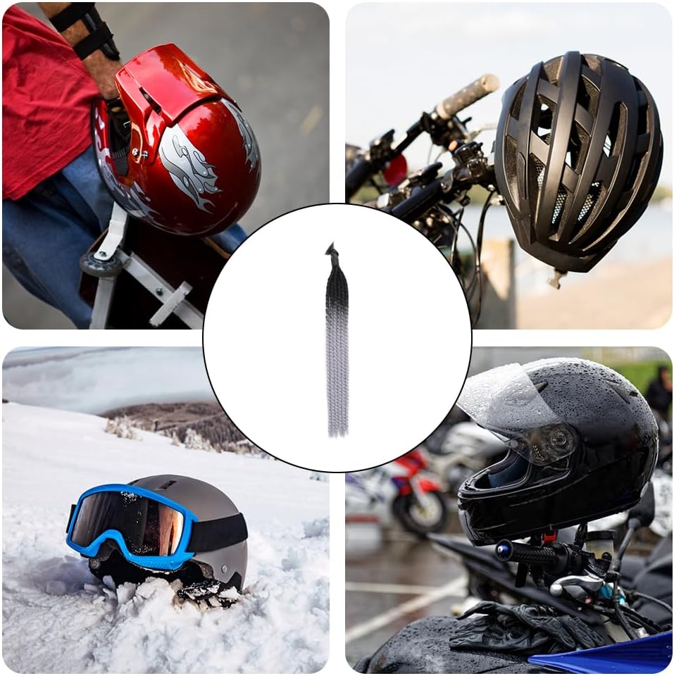 Detalle de Helmet Pigtail: Gradient Bicycle Helmet Braid with Reusable Suction Cup