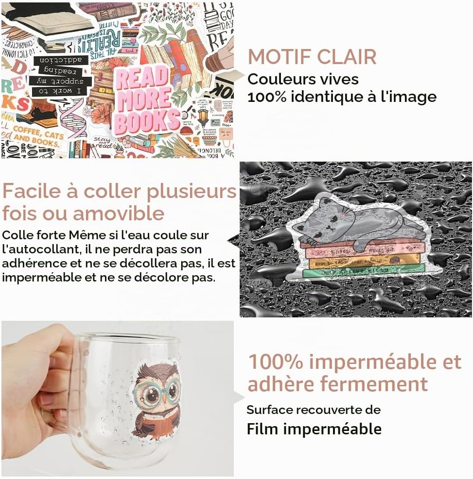 Detalle 2 de AUAUY motiverende citaatstickers van vinyl, 100 unieke stickers in vier stijlen