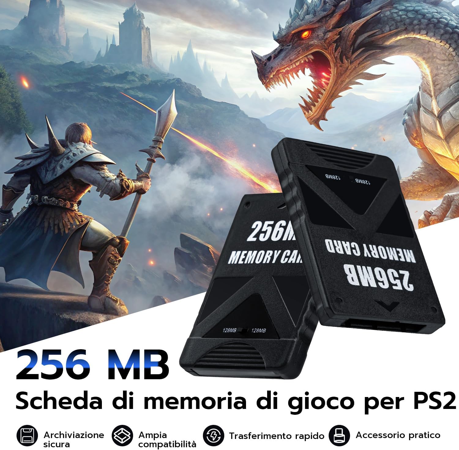 Detalle 2 de Wigearss Scheda di Memoria 256MB per PS2