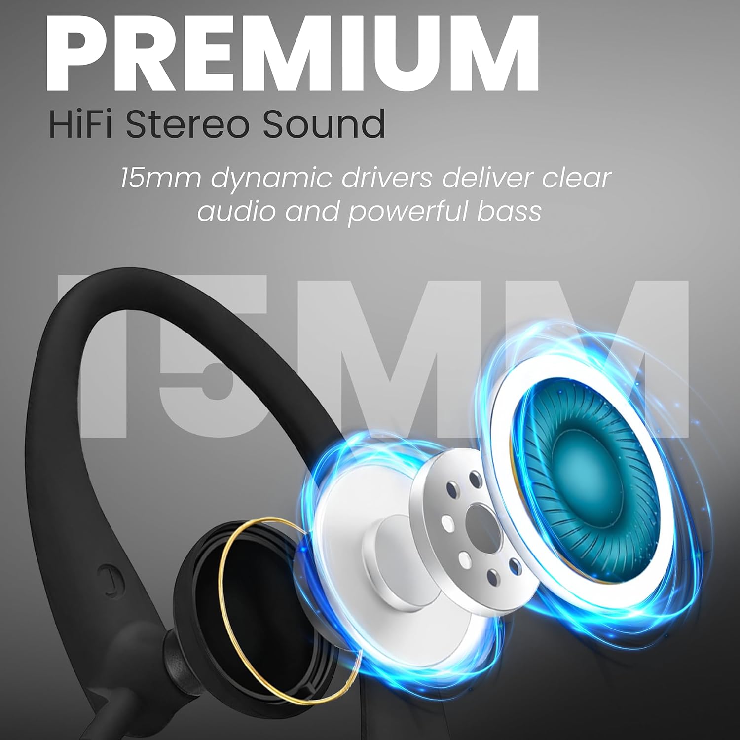 Detalle de Philips SHS3200BK Flexible Earhook Headphones, Black
