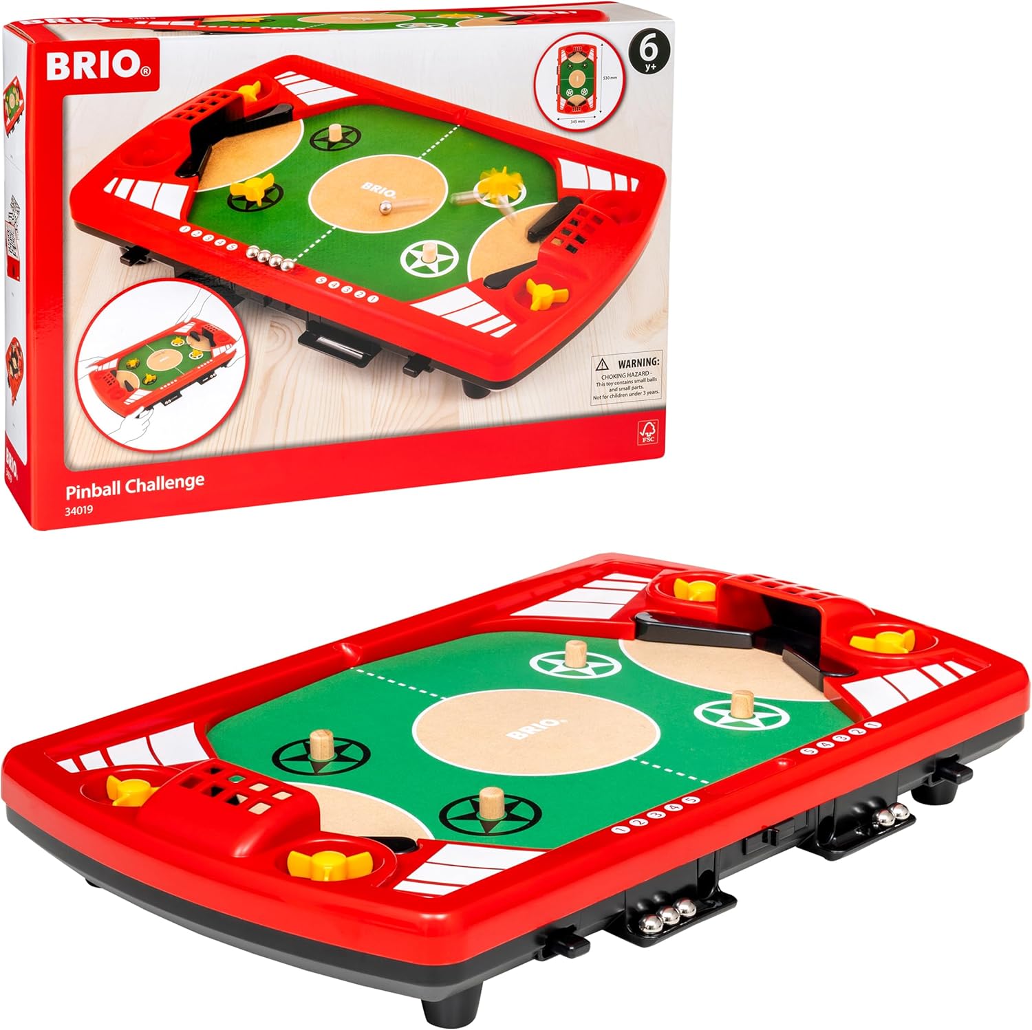 Detalle de BRIO 34019 Tischfußball-Flipper – Holzspielzeug für Kinder ab 6 Jahren