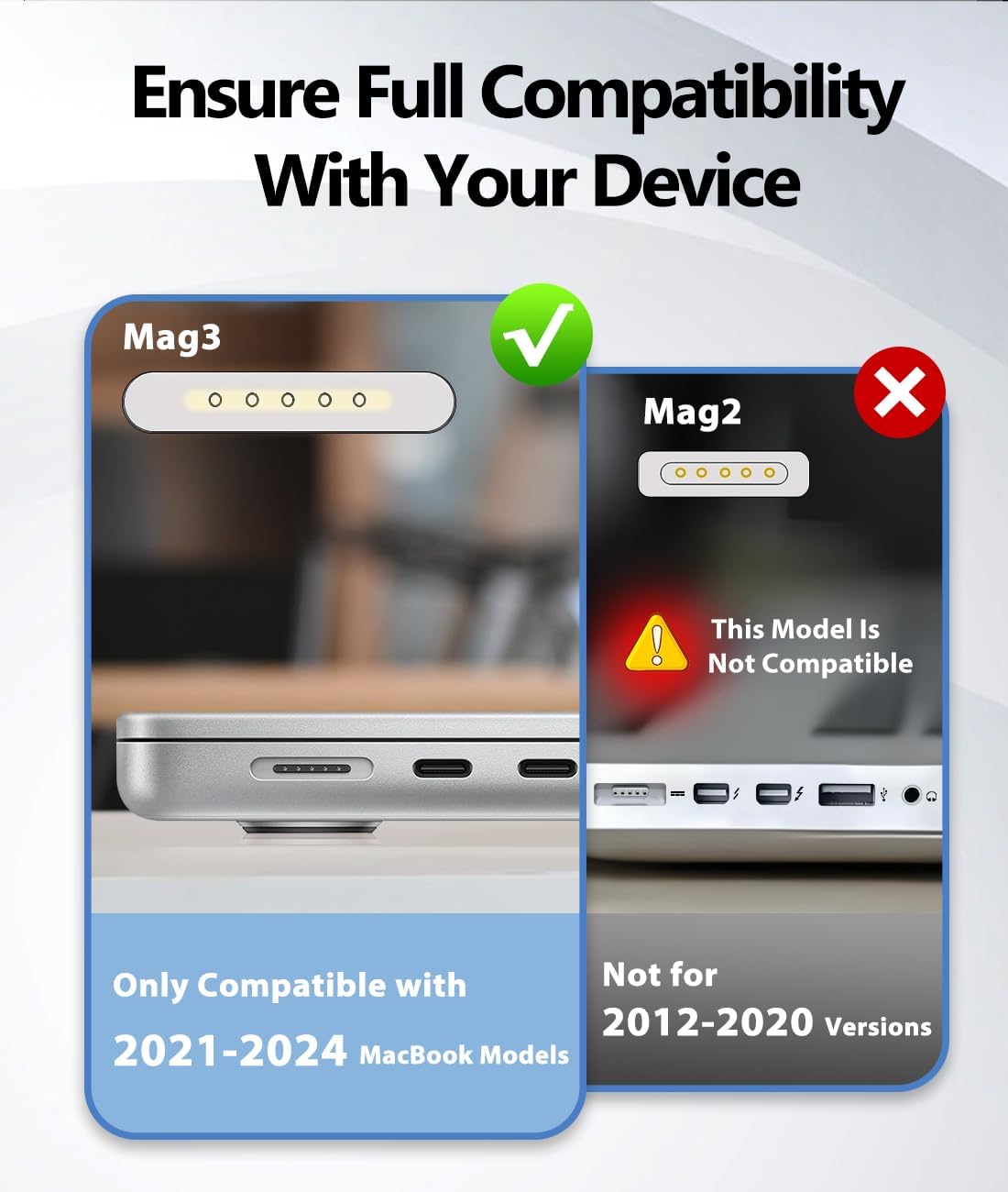 Thumbnail 1 de 140W USB-C to MagSafe 3 Charger (Magnetic 3) for MacBook Air & Pro – 6.6FT