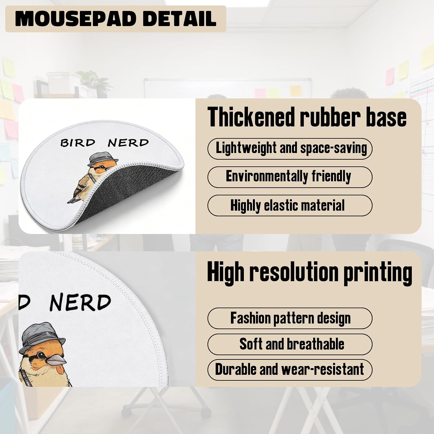 Thumbnail 6 de FRZSDVHNM Bird Mouse Pad, 8.6 x 8.6 in