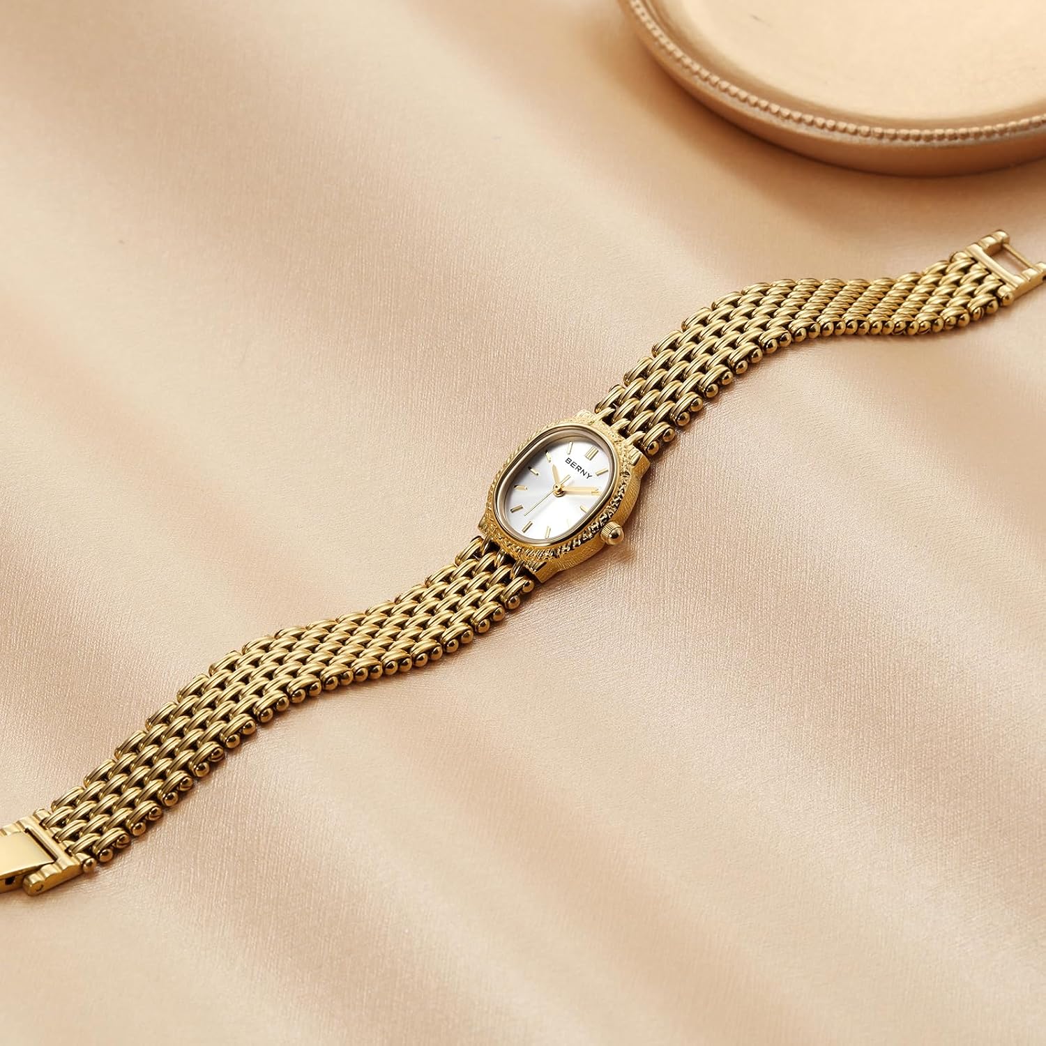 Thumbnail 3 de BERNY Gold Uhr Damen Oval Quarz Damenuhr