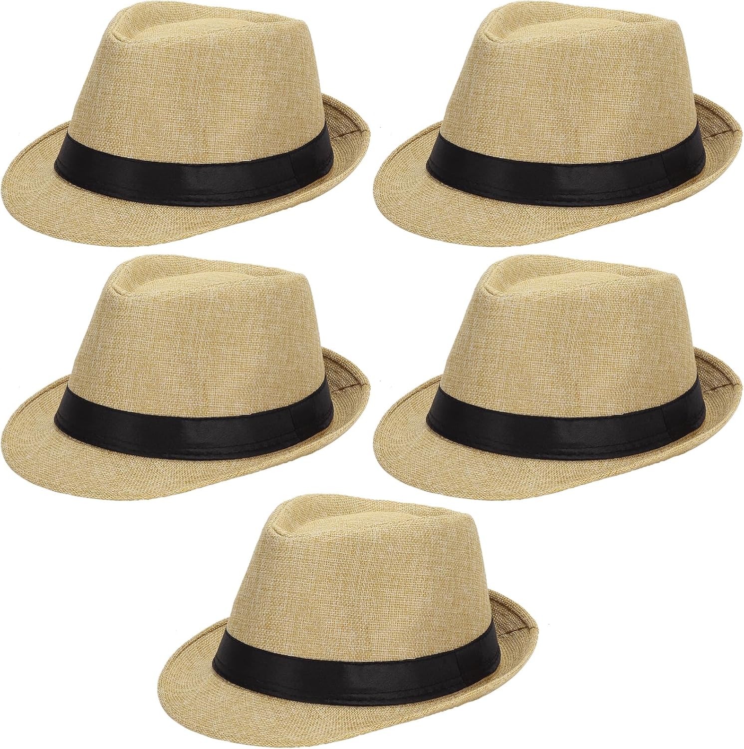 Thumbnail 6 de Ultrafun 5 Pack Short Brim Fedora Classic Summer Hat for Men and Women
