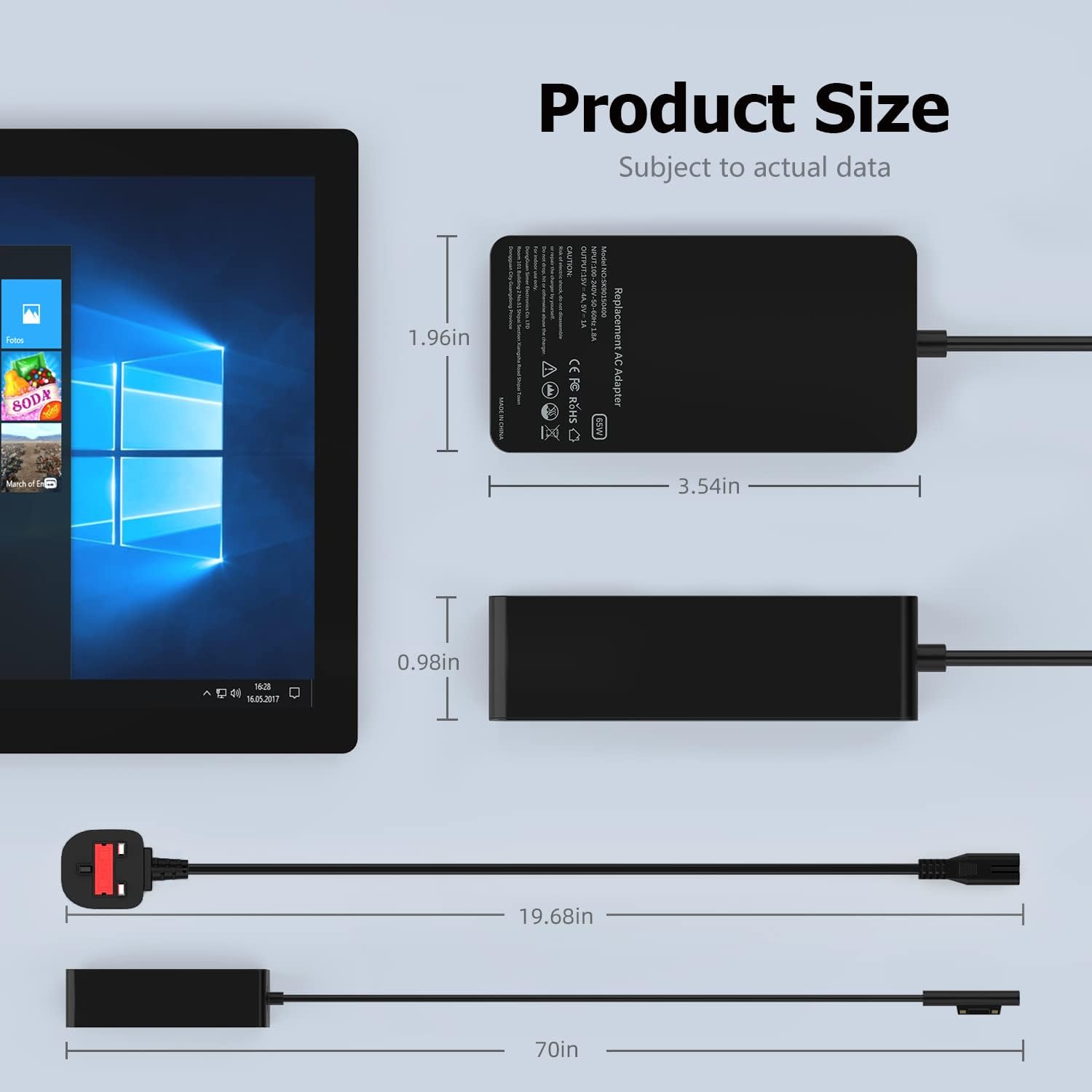 Thumbnail 6 de 65W Charger Compatible with Microsoft Surface Pro