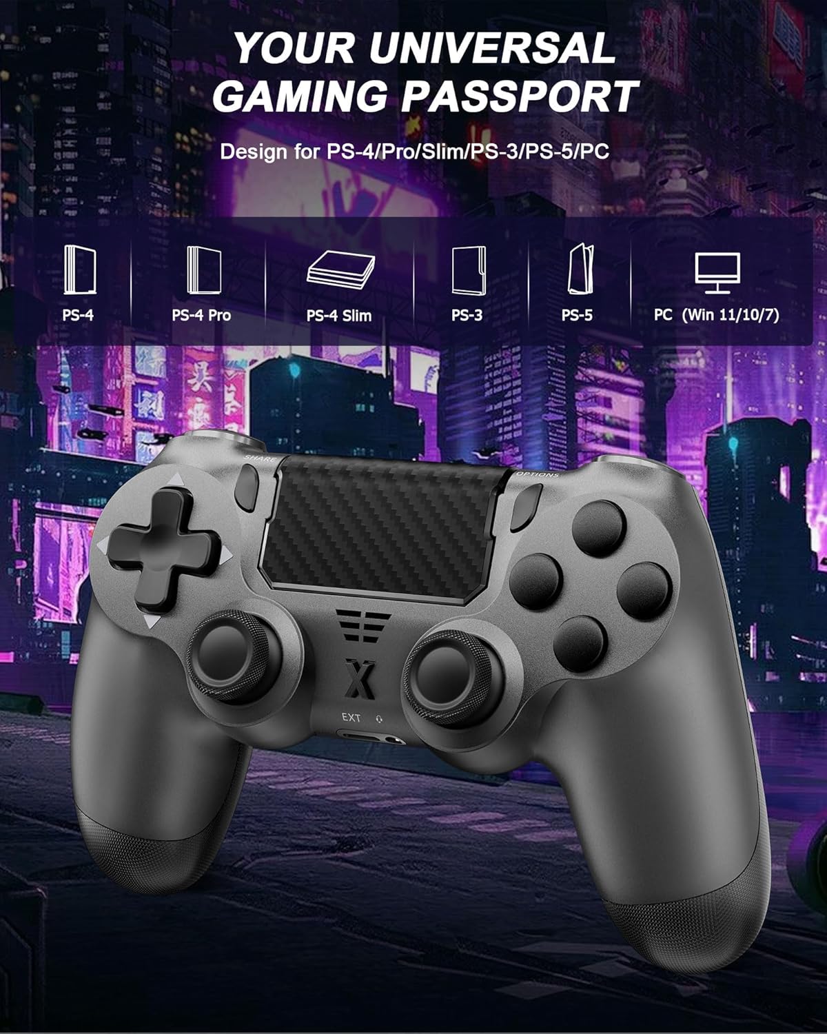 Thumbnail 5 de AR CELI Wireless Controller for PS-4 (Grey) with Bluetooth, Dual Vibration & 3.5mm Jack