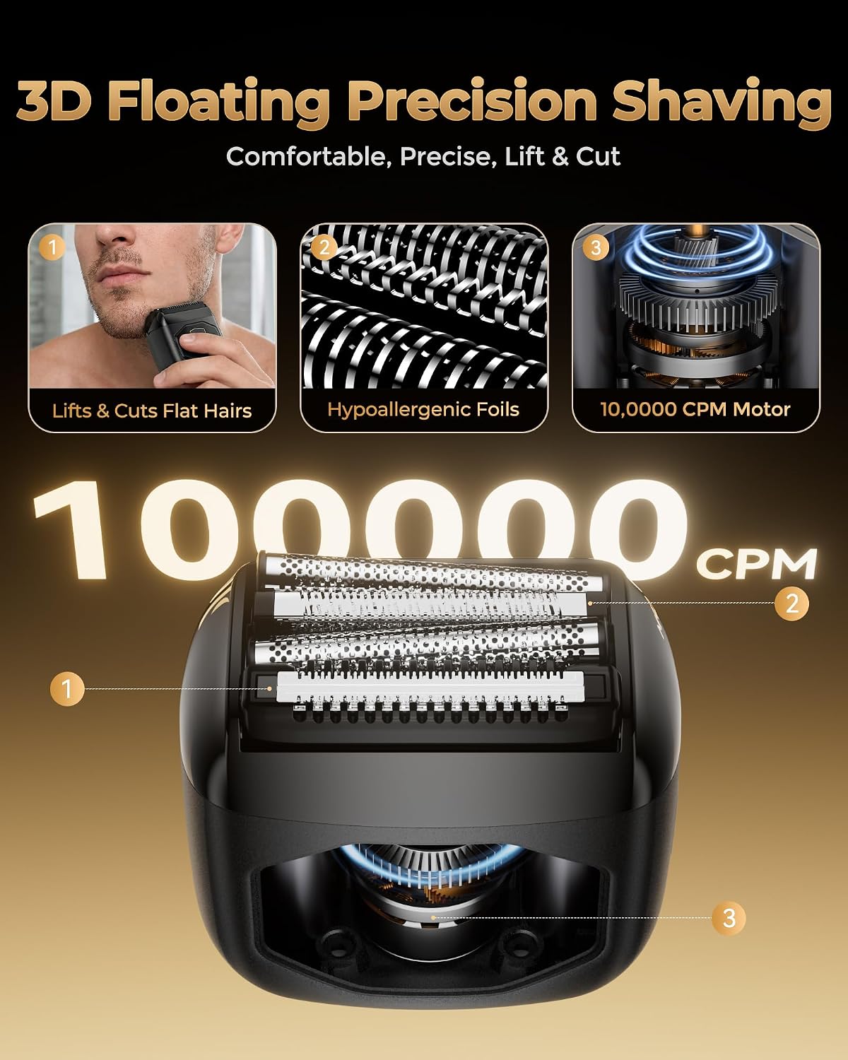 Detalle de EchoByte Electric Foil Shaver with 4 Floating Blades
