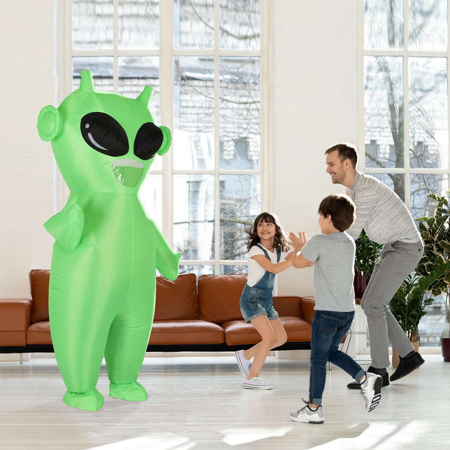Detalle 2 de M MH ZONE Inflatable Alien Costume for Adults and Kids with Built-In Fan