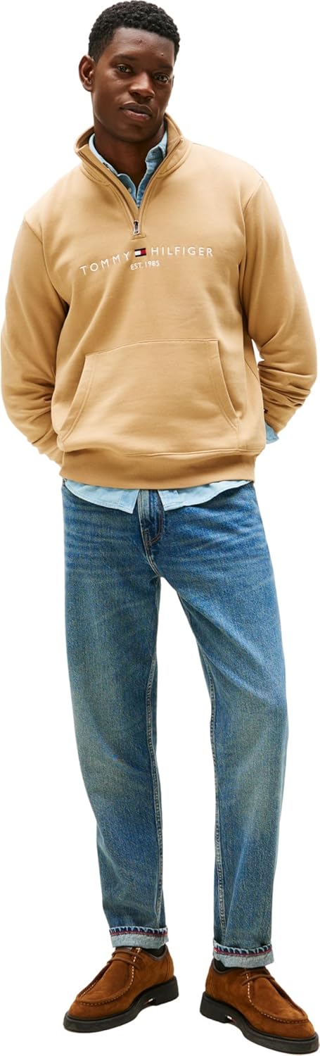Detalle de Tommy Hilfiger Men’s Tommy Logo Mockneck 1/2 Zip (MW0MW20954)