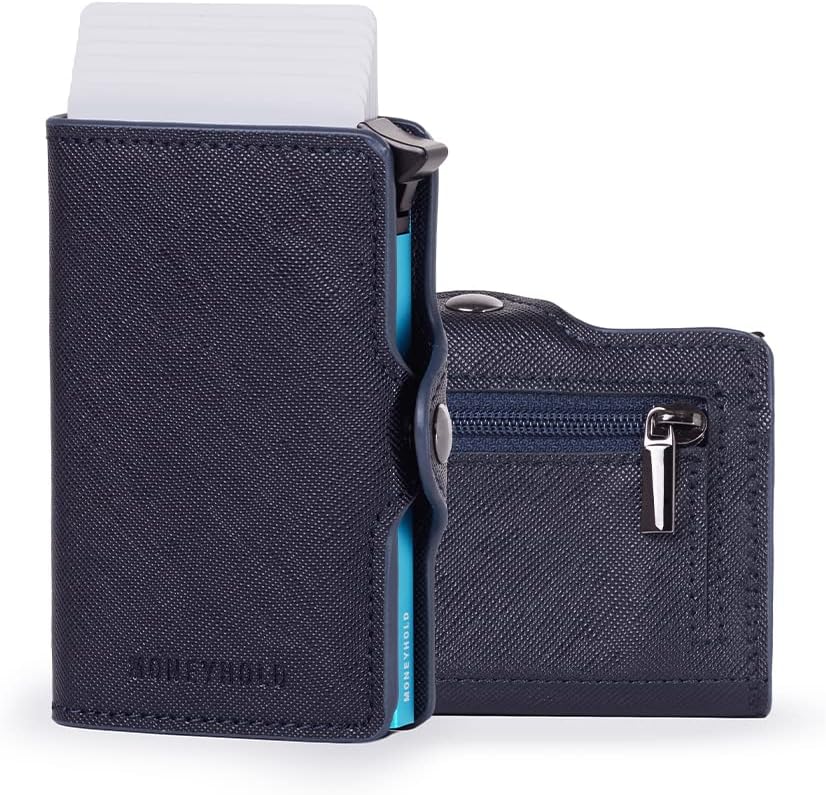 Detalle de Moneyhold Portafoglio Uomo Slim in Similpelle con Protezione RFID Anticlonazione — fino a 10 carte