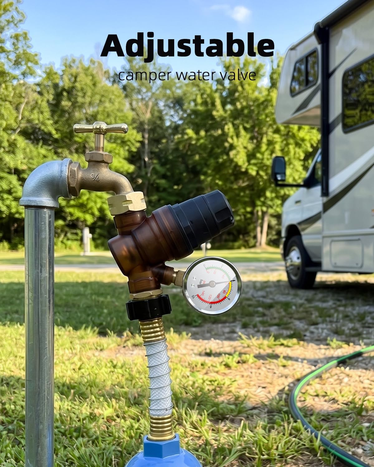 Thumbnail 6 de FOCSPROD RV Water Pressure Regulator with Gauge and Rotatable Scale