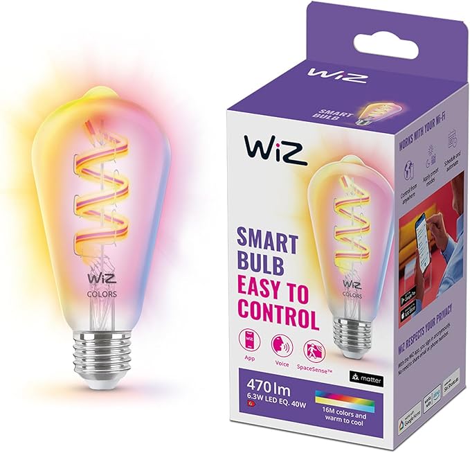 Detalle de WiZ - Bombilla LED inteligente E27 A60 🌈, colores y WiFi
