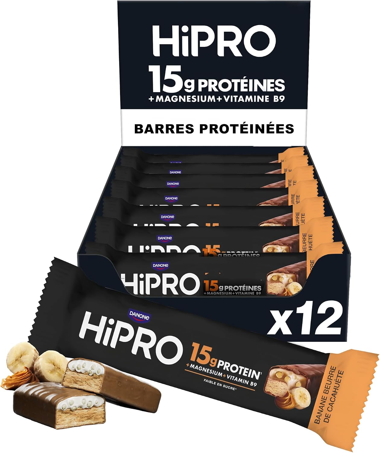 Detalle de HiPRO Barre Protéinée Banane Beurre de Cacahète 45g ⚙