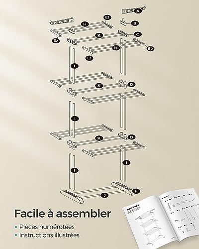 Thumbnail 7 de SONGMICS Étendoir Linge Interieur Exterieur – Séchoir Mobile à 4 Niveaux