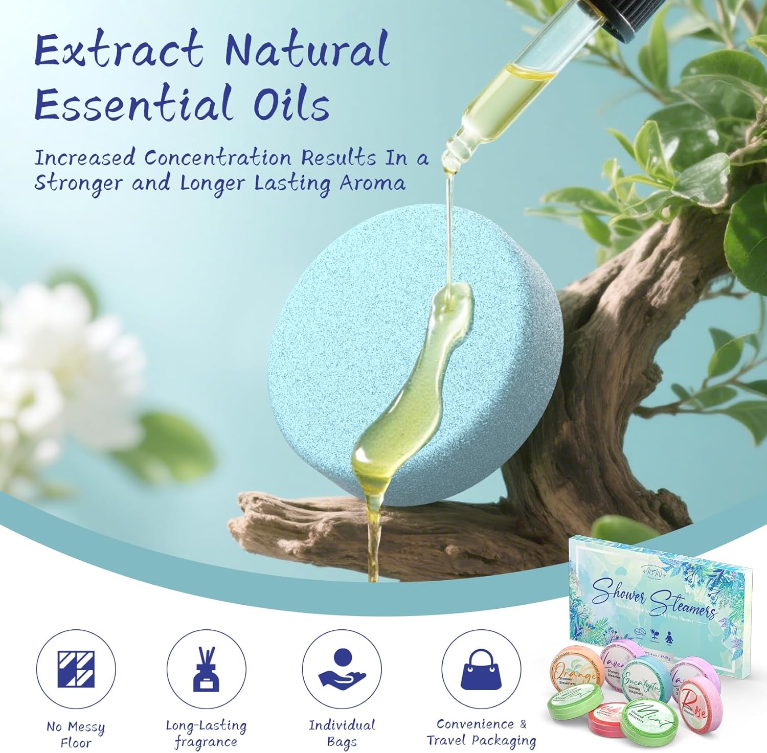Detalle de Shower Steamers Aromatherapy 8 Pack 8-count