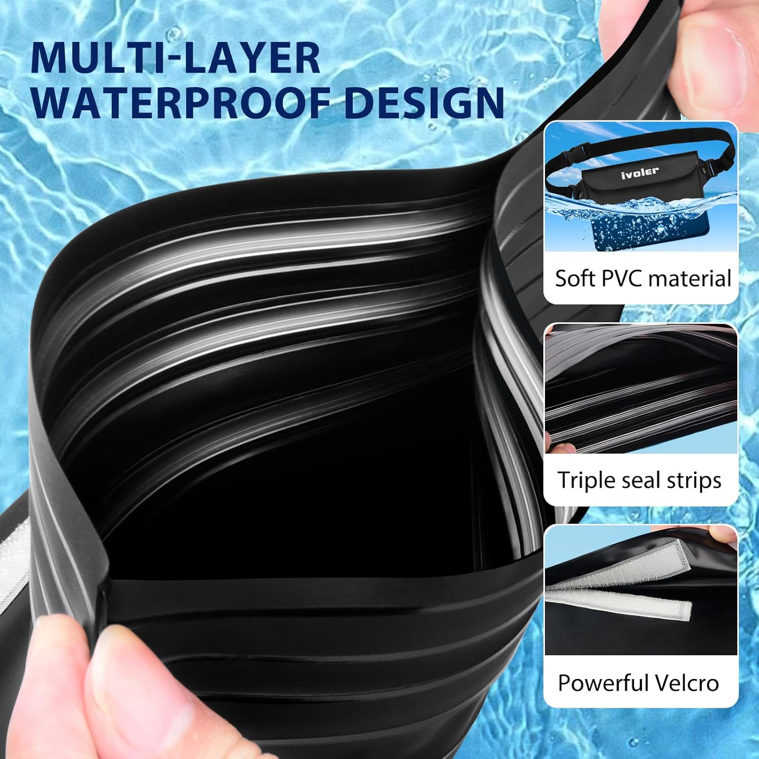 Detalle de Universal waterproof waist bag 2 pack