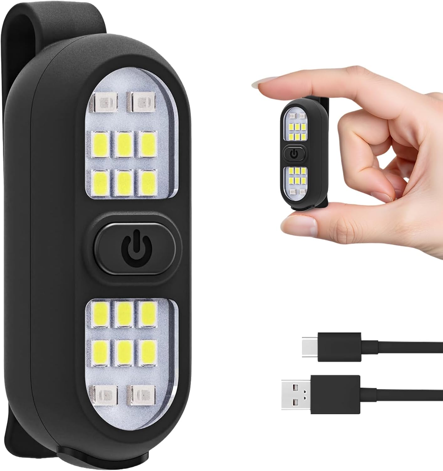 Lampe Torche à Clip flintronic – LED USB-C, 450 lm, 4 modes, légère et étanche