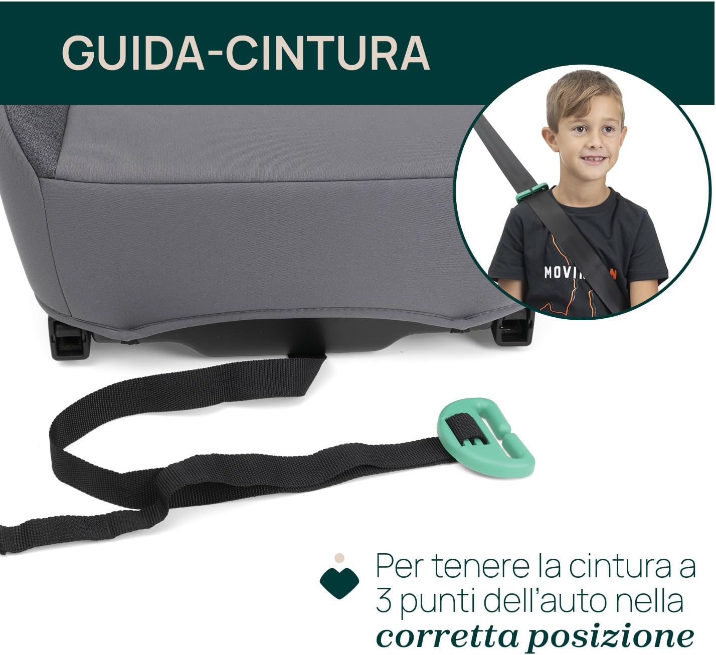 Detalle de Chicco Quasar Fix i-Size: Seggiolino auto Gruppo 3 per bambini 7-12 anni (126-150 cm)