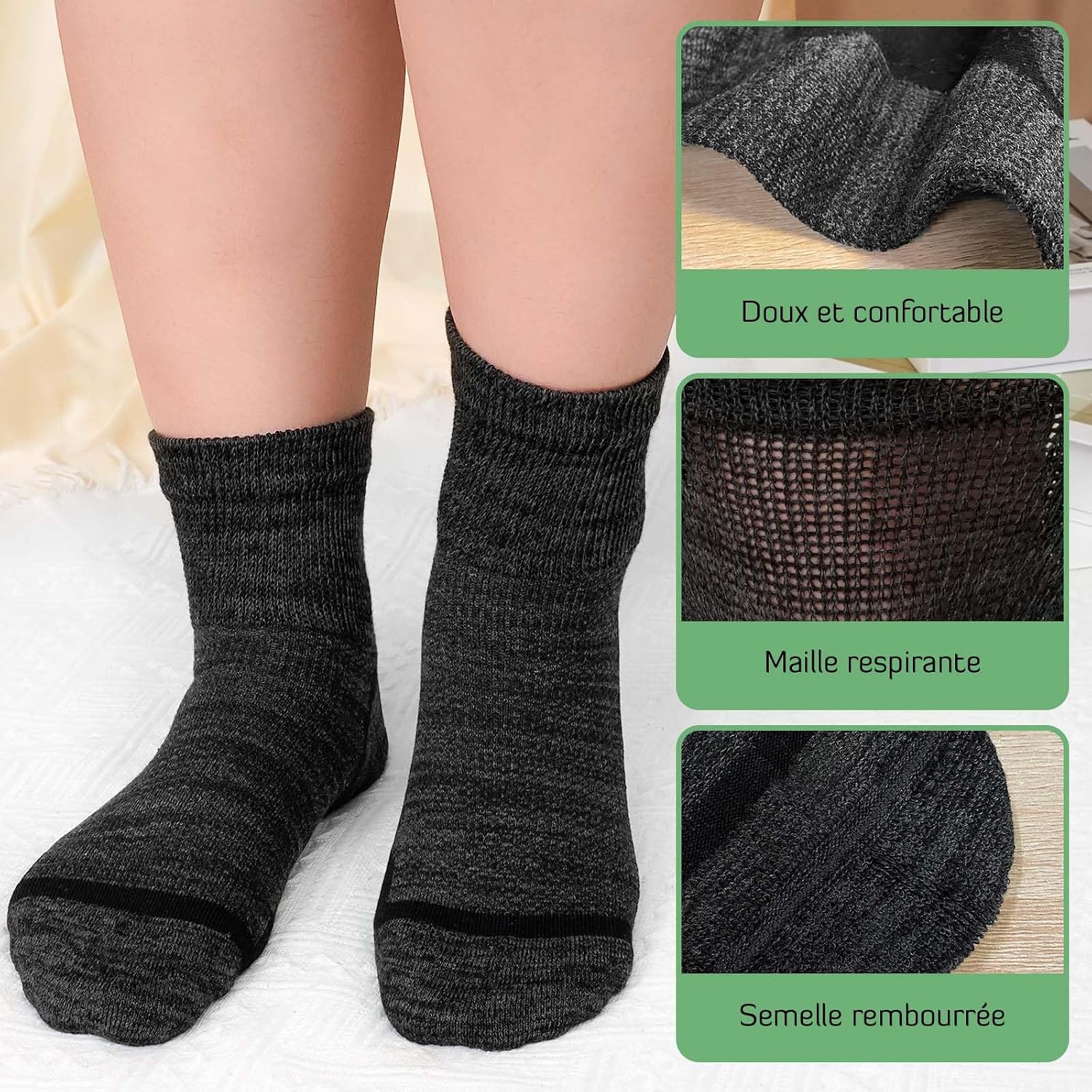 Detalle 2 de LOFIR Chaussettes Diabétiques en Bambou 39-46