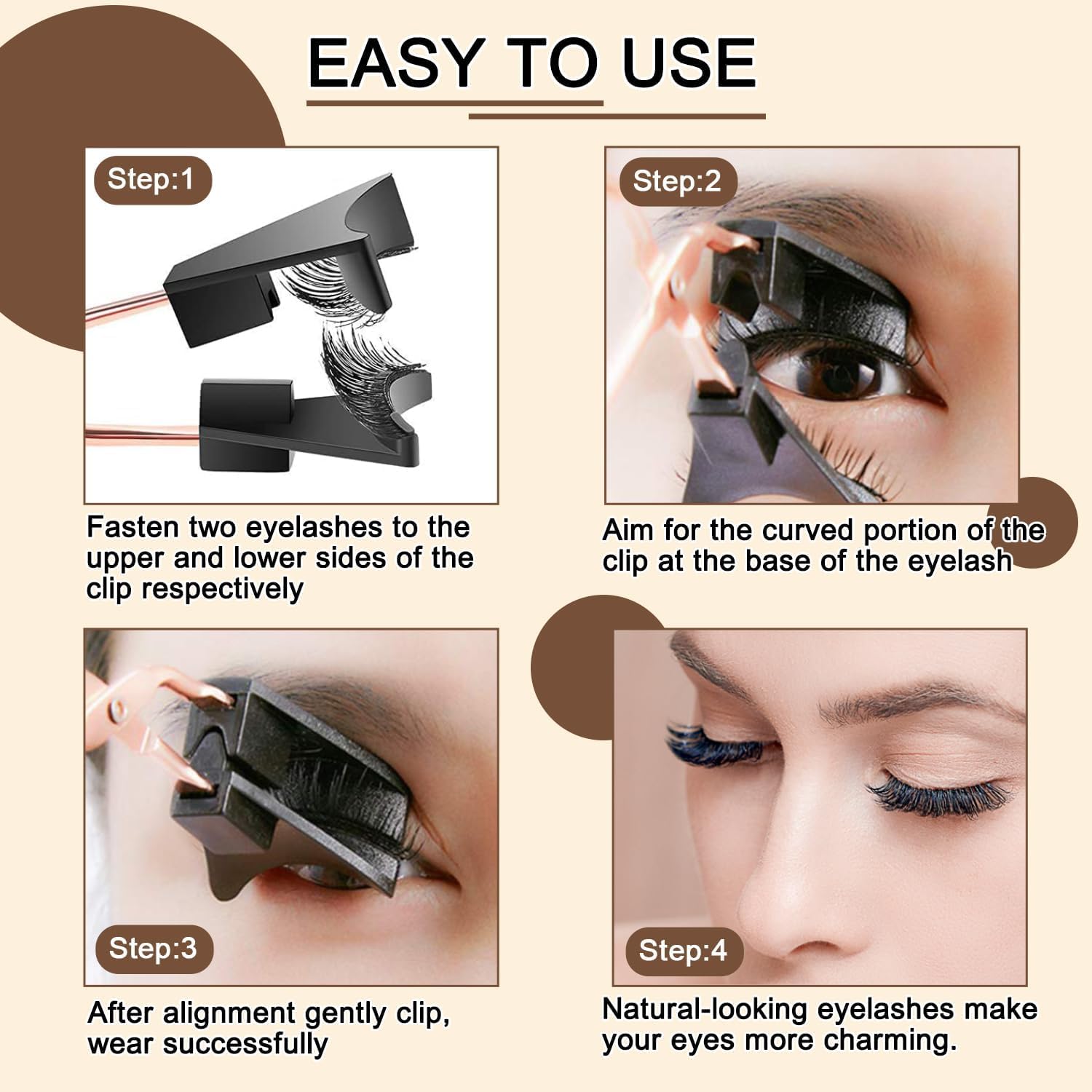 Thumbnail 5 de Chiosa Magnetische Wimpern (ohne Eyeliner) – 3D Fake Magnetic Lashes Set mit Zange, wiederverwendbar (Schwarz)