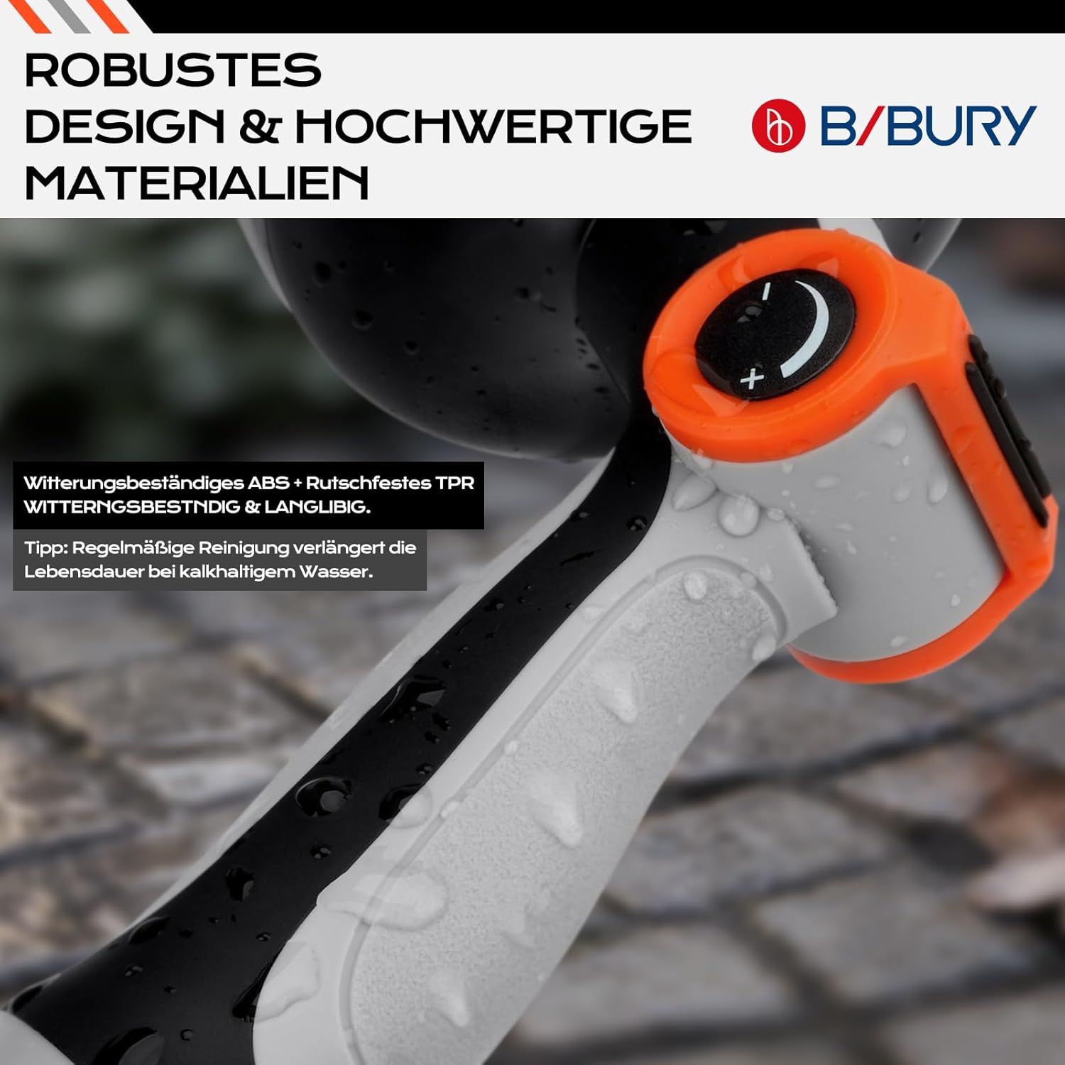 Thumbnail 5 de BIBURY Gartenbrause 9cm XL – Vielseitige Hochdruck-Spritzpistole mit 8 Modi, Daumensteuerung und 360° Drehkopf