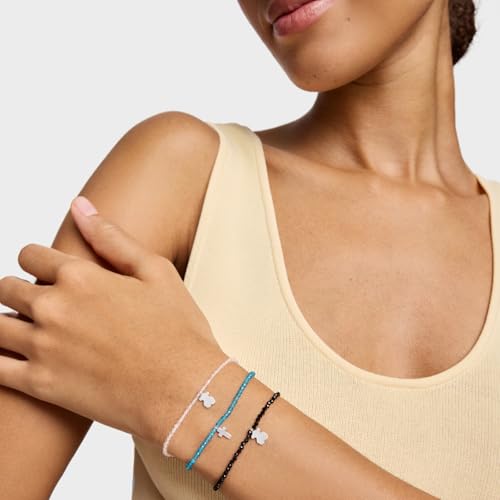 Thumbnail 4 de TOUS pulsera elástica de plata de primera ley con bolas facetadas de espinela y motivo oso (17 cm)
