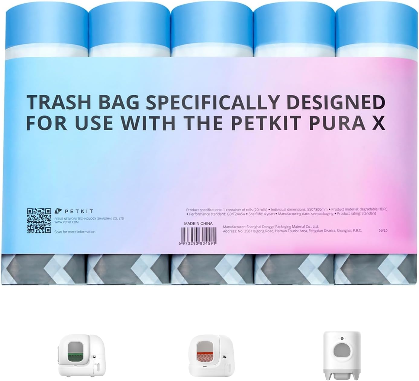 PETKIT Bolsas para Desechos de Gatos 100 uds