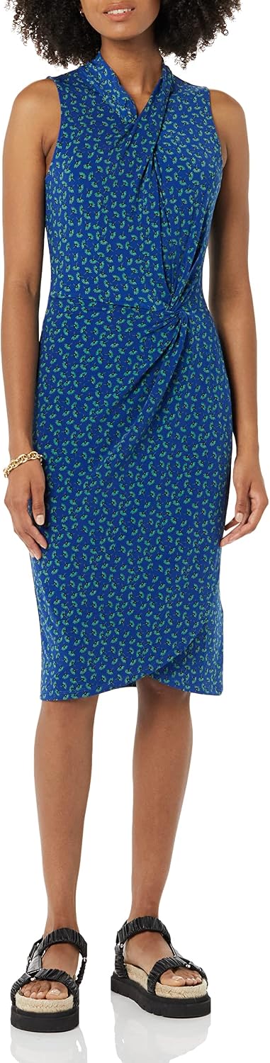 Detalle de Faux wrap dress keyword crossover twist neck