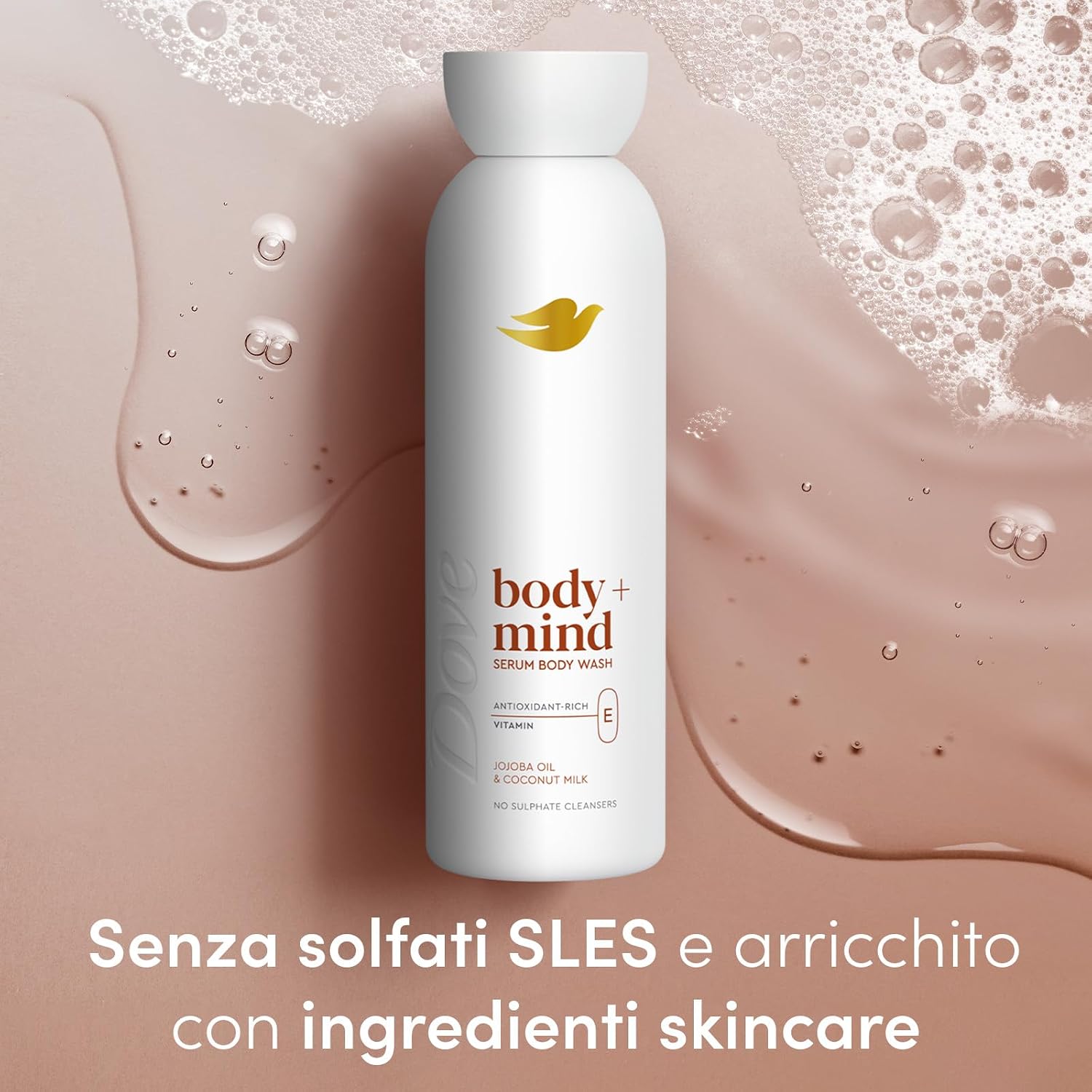 Detalle de Dove Gel Doccia Siero con Vitamina E – idratazione 24h e note di jojoba e latte di cocco, 350 ml
