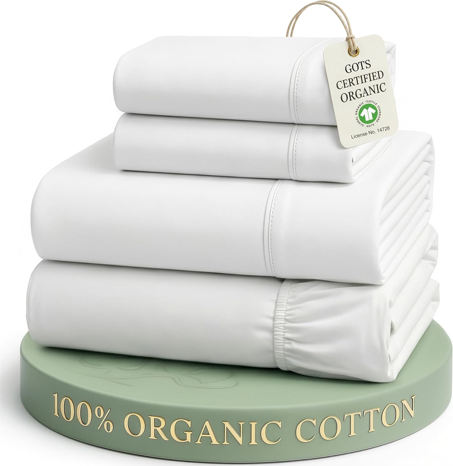 Detalle de Lane Linen 100% Organic Cotton King Size Sheets Set
