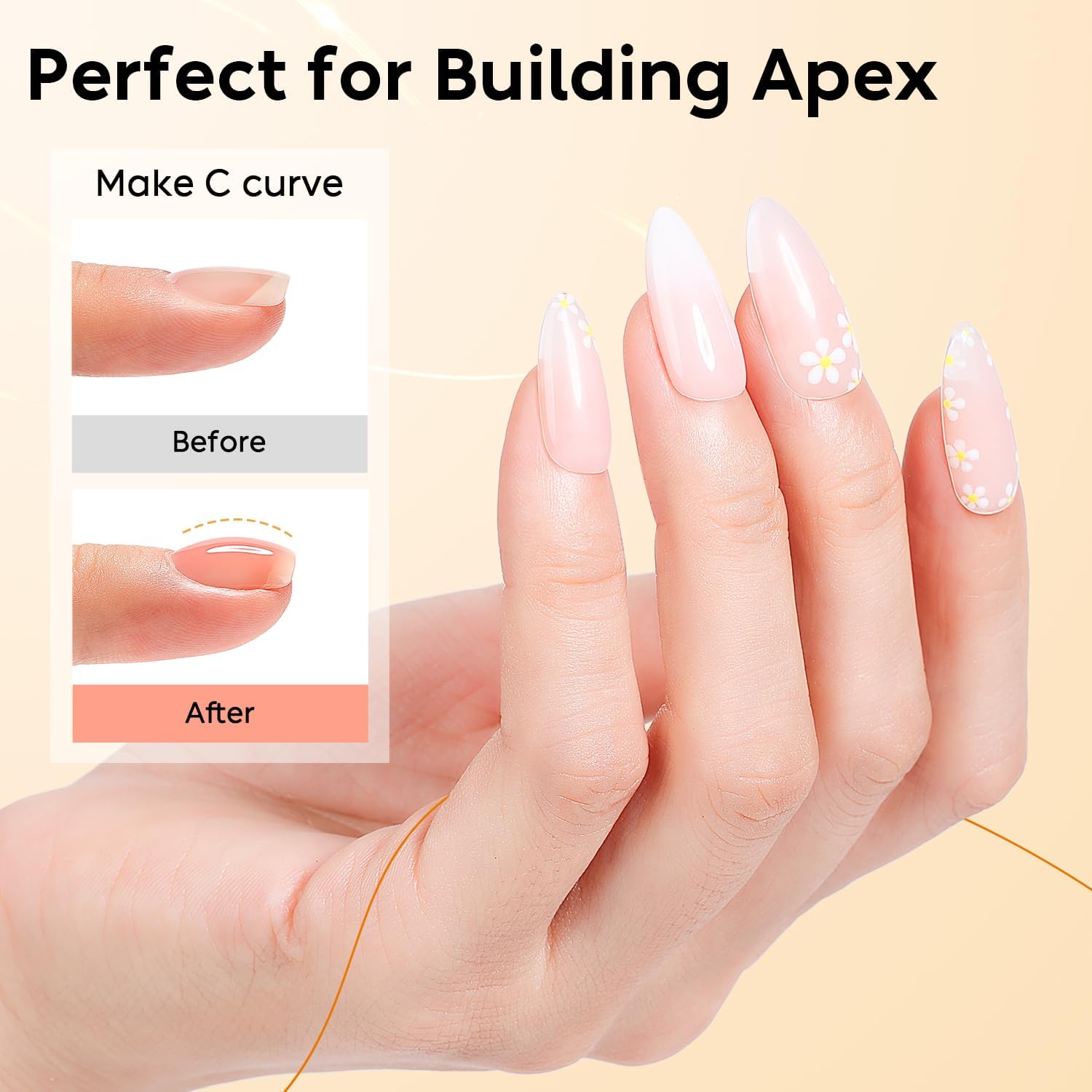 Detalle de Nicedeco 6pcs 5ml Gel Construction Ongle UV 8 en 1 – Base Builder, Renforcement et Extensions