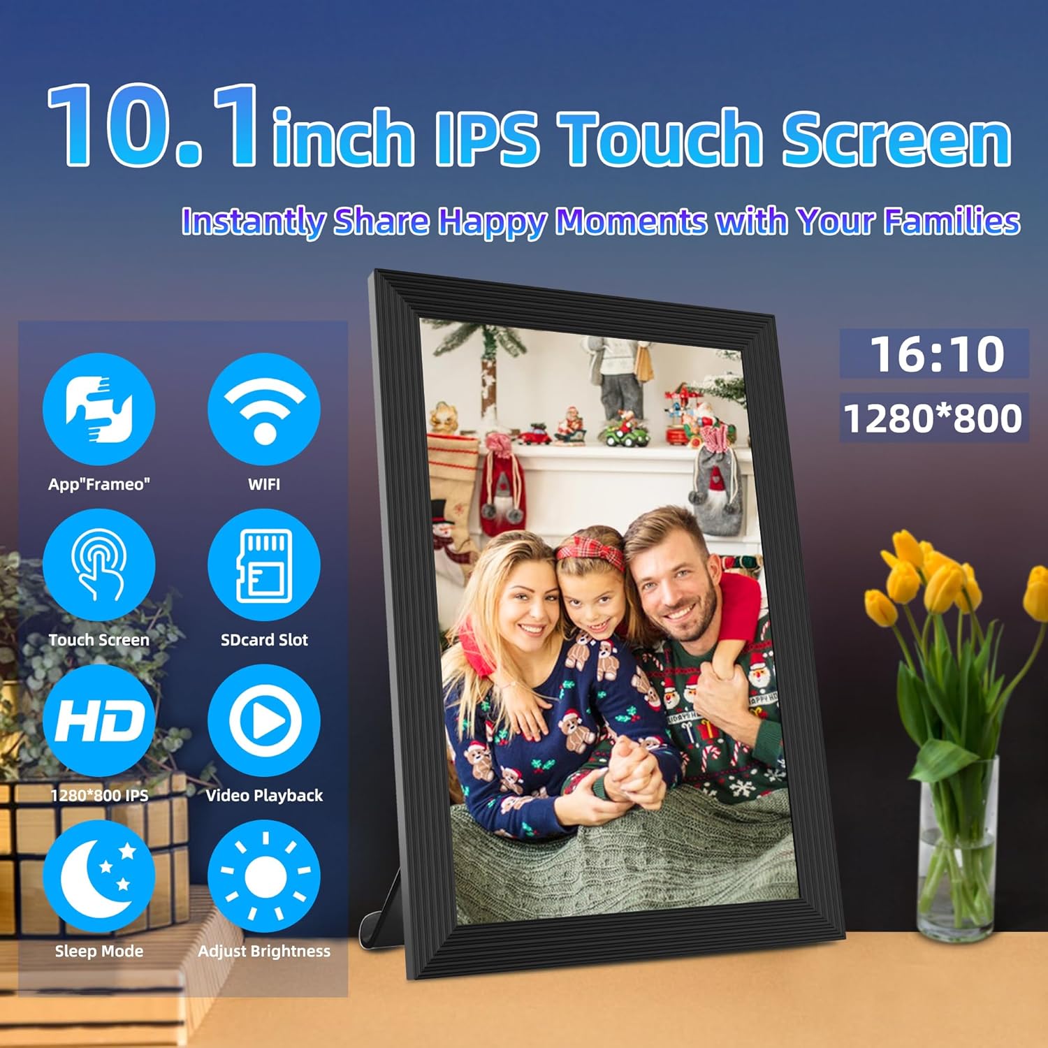 Thumbnail 2 de REUMAR FRAMEO Digital Photo Frame (10.1-inch) with 32GB WiFi, Auto-Rotate & Touch Screen