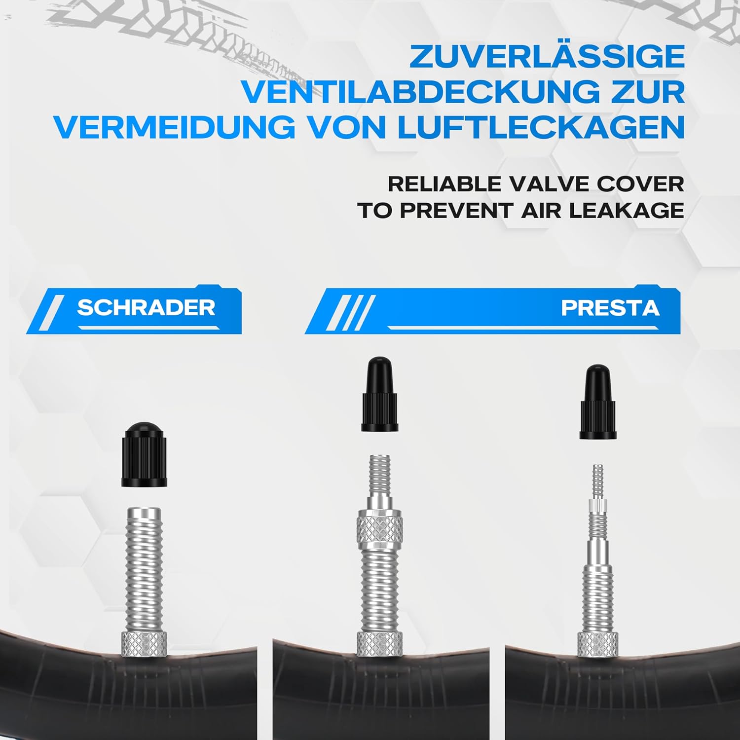 Detalle de WATSABRO Fahrradventil Adapter Set – Universelle Adapterlösung für AV, SV und DV mit praktischer Aufbewahrungsbox