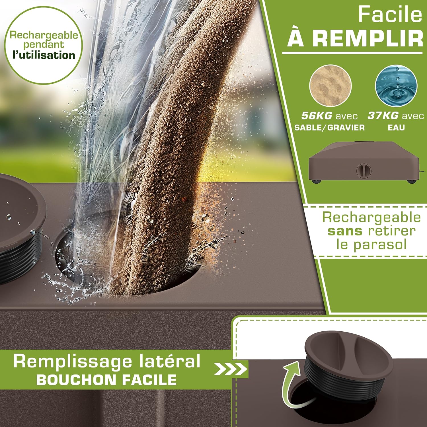 Thumbnail 2 de tillvex Pied de Parasol GRAVIA 56 kg