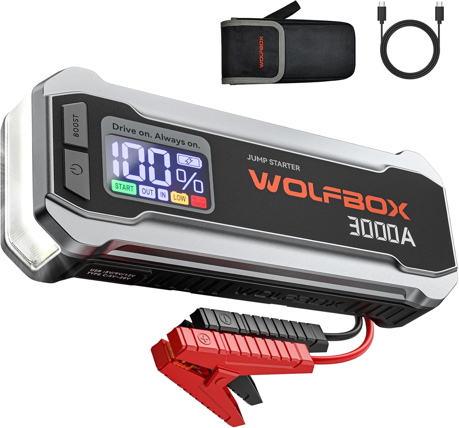WolfBox Arrancador 3000A 12V
