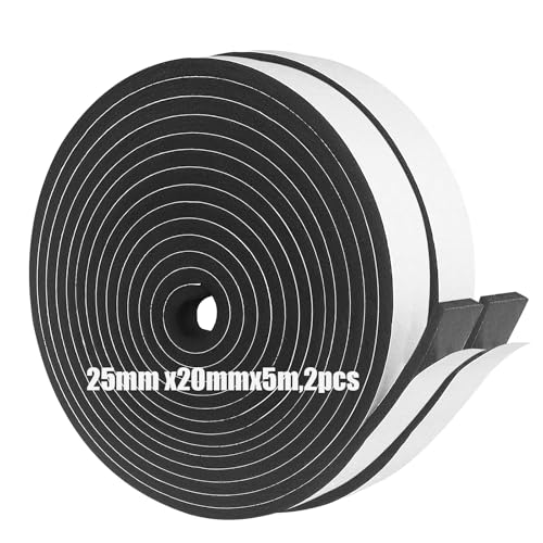 Detalle de Storystore Dichtungsband Selbstklebend – Moosgummi 25 mm x 20 mm, 5 m / 2 Stück