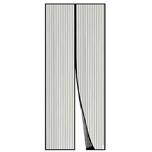 Detalle de Mosquitera magnética para puerta de Apalus 80x200 cm – Negro
