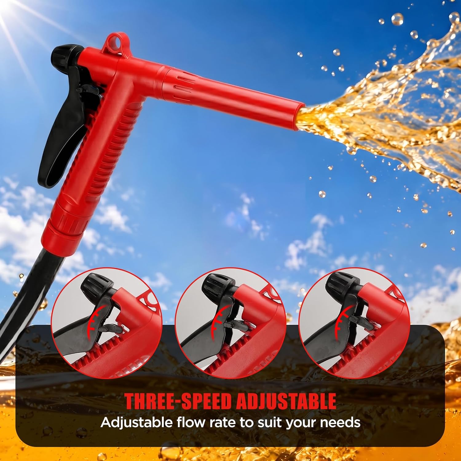 Detalle de 4.5GPM Cordless Fuel Transfer Pump with 51" PVC Hose for DeWalt/Milwaukee Batteries (Bare Tool)