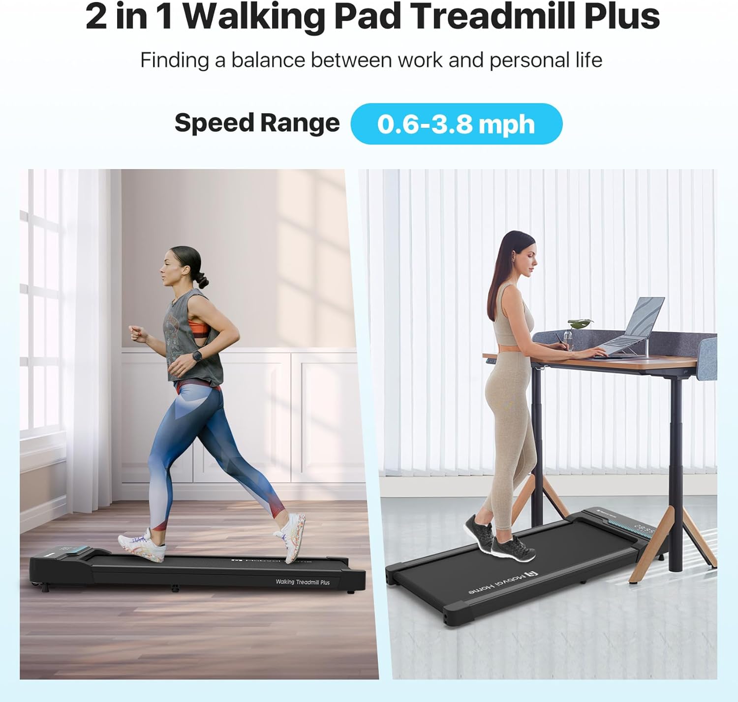 Thumbnail 1 de Mobvoi Walking Pad Smart AI Under Desk Treadmill 2-in-1 for Home Office