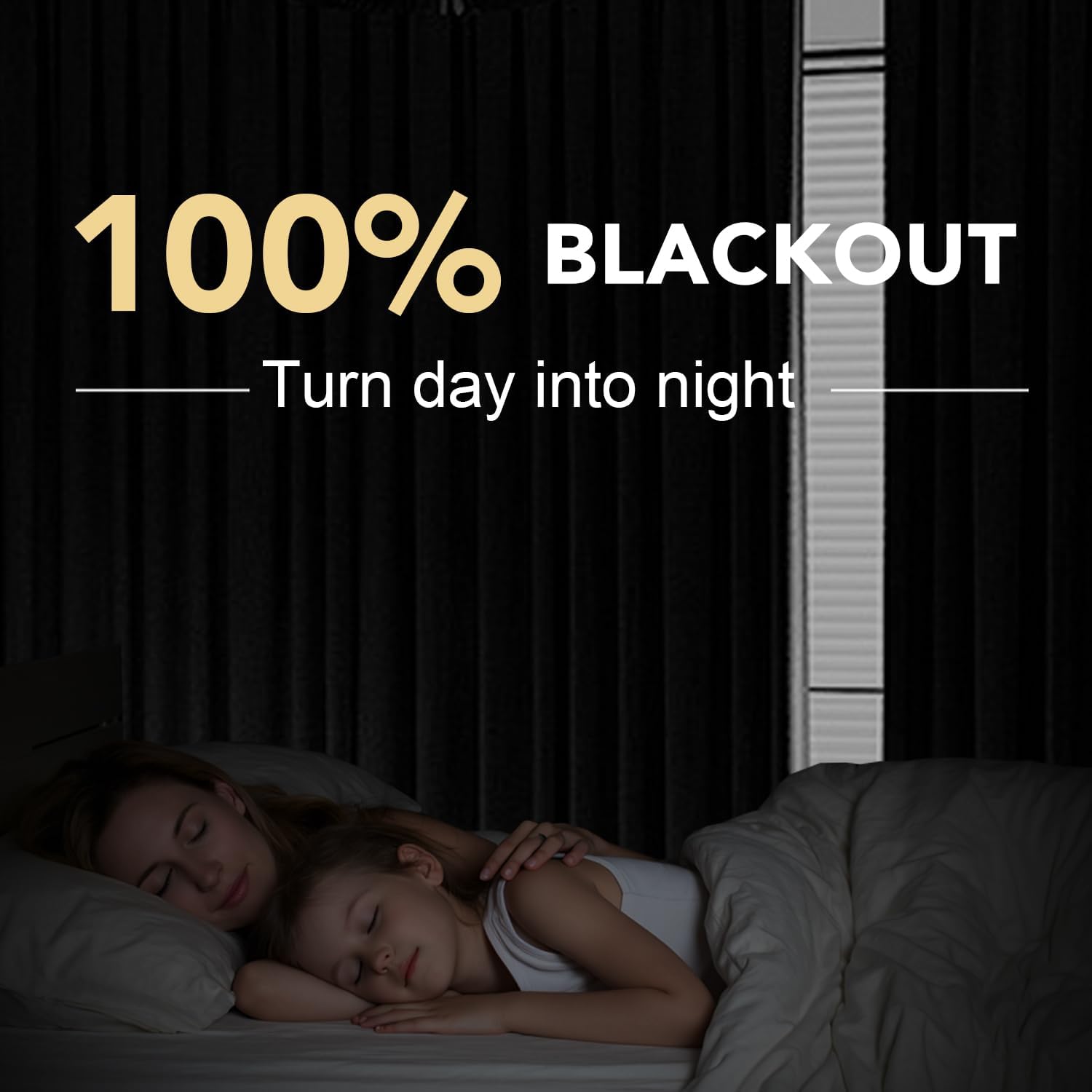 Thumbnail 1 de H.VERSAILTEX Blackout Linen Curtains 108" Long, 2 Panels (104"W x 108"L) with White Liner – 100% Blackout, Faux Linen Look