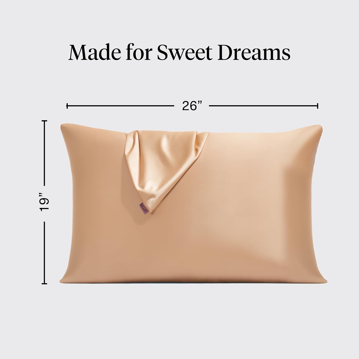 Detalle de Kitsch 61425 Satin Pillowcase with Zipper, Standard 19" x 26", Champagne