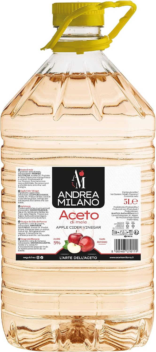 Detalle de Andrea Milano Aceto di Mele 5 L - Gusto Delicato e Aromatico, ideale con verdure