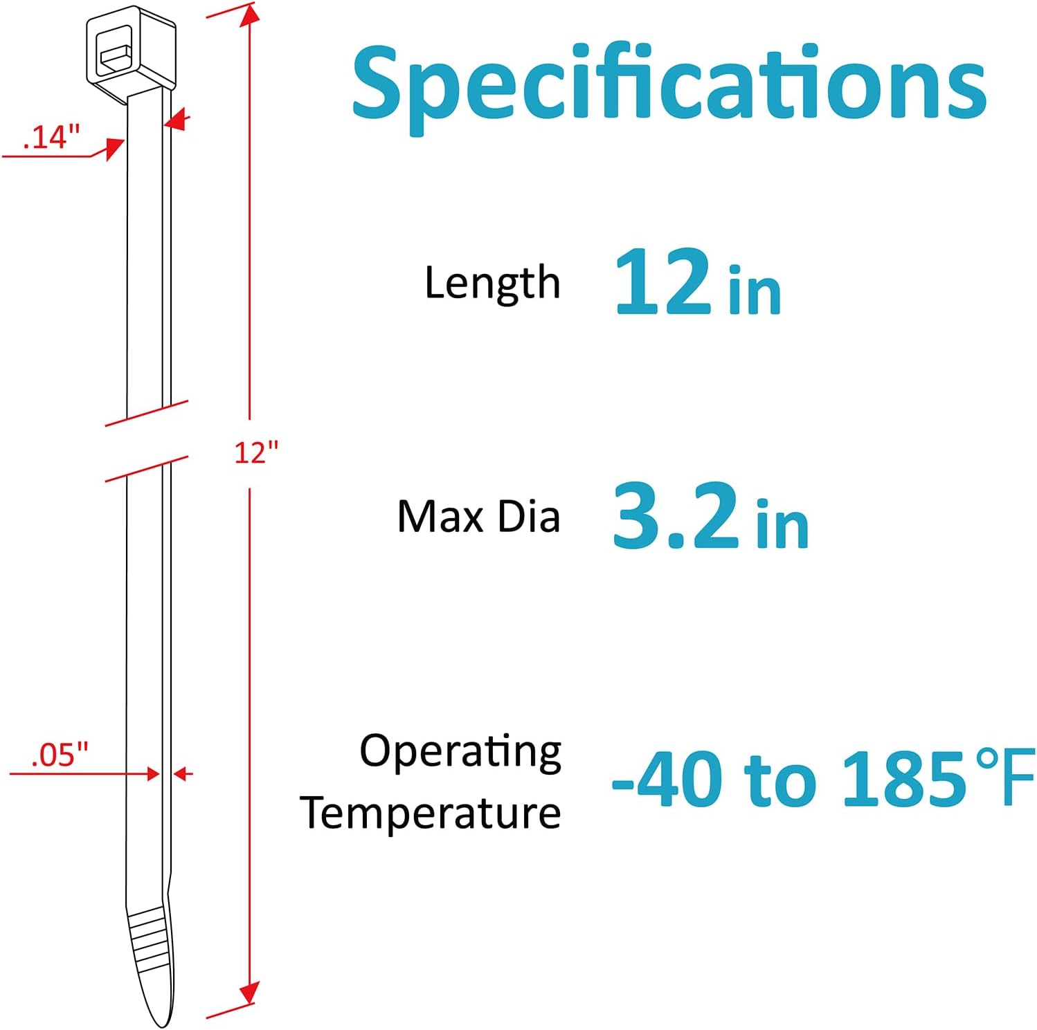 Thumbnail 2 de ANOSON Cable Ties, 12-Inch