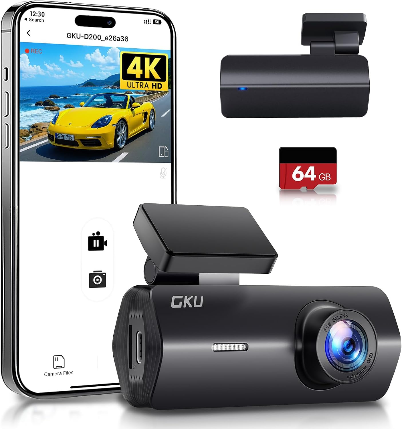 GKU D200 Dash Cam 4K