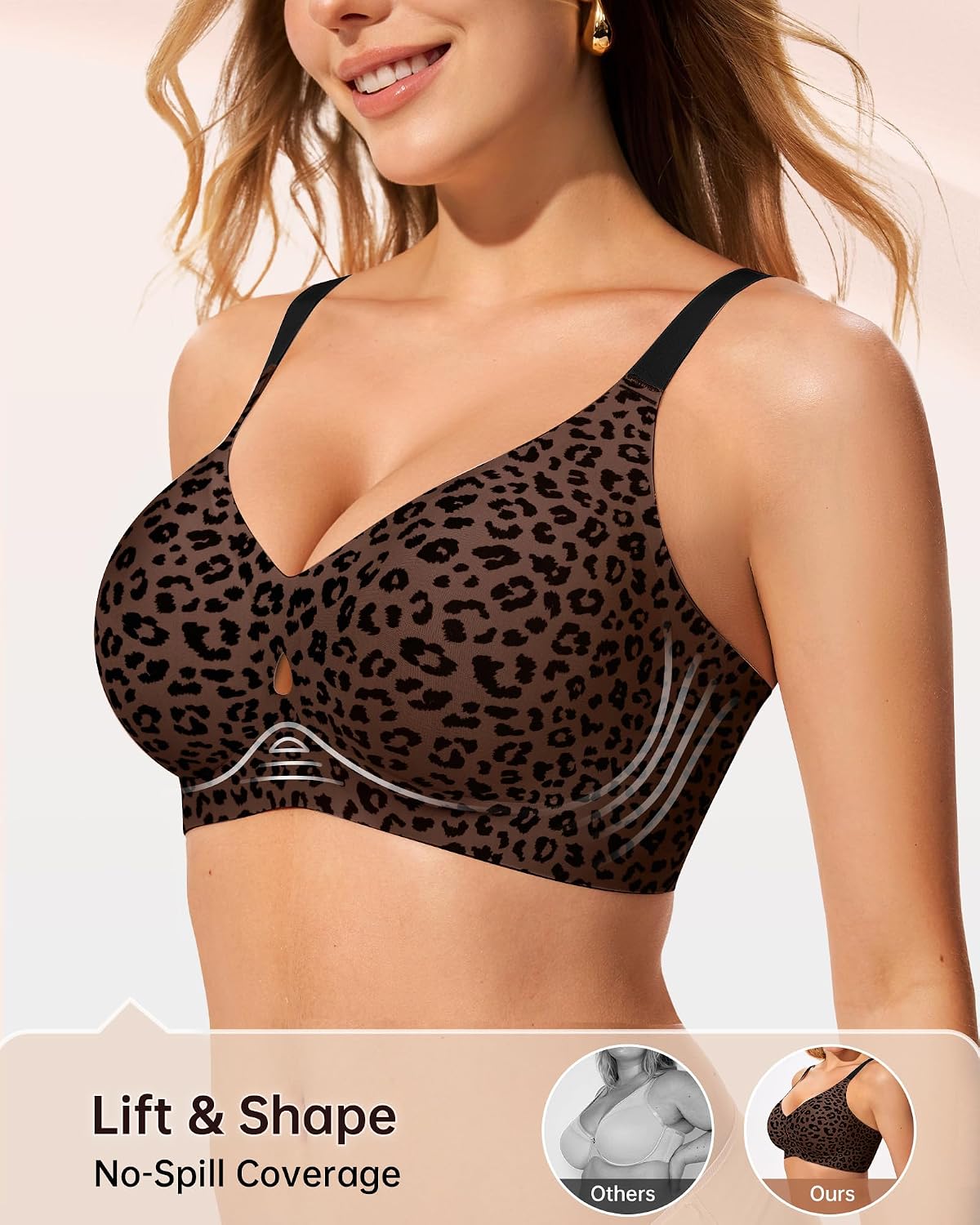 Detalle de LetsJoli Wireless Jelly Bralettes: Seamless, Push-Up Coverage with 360° Support